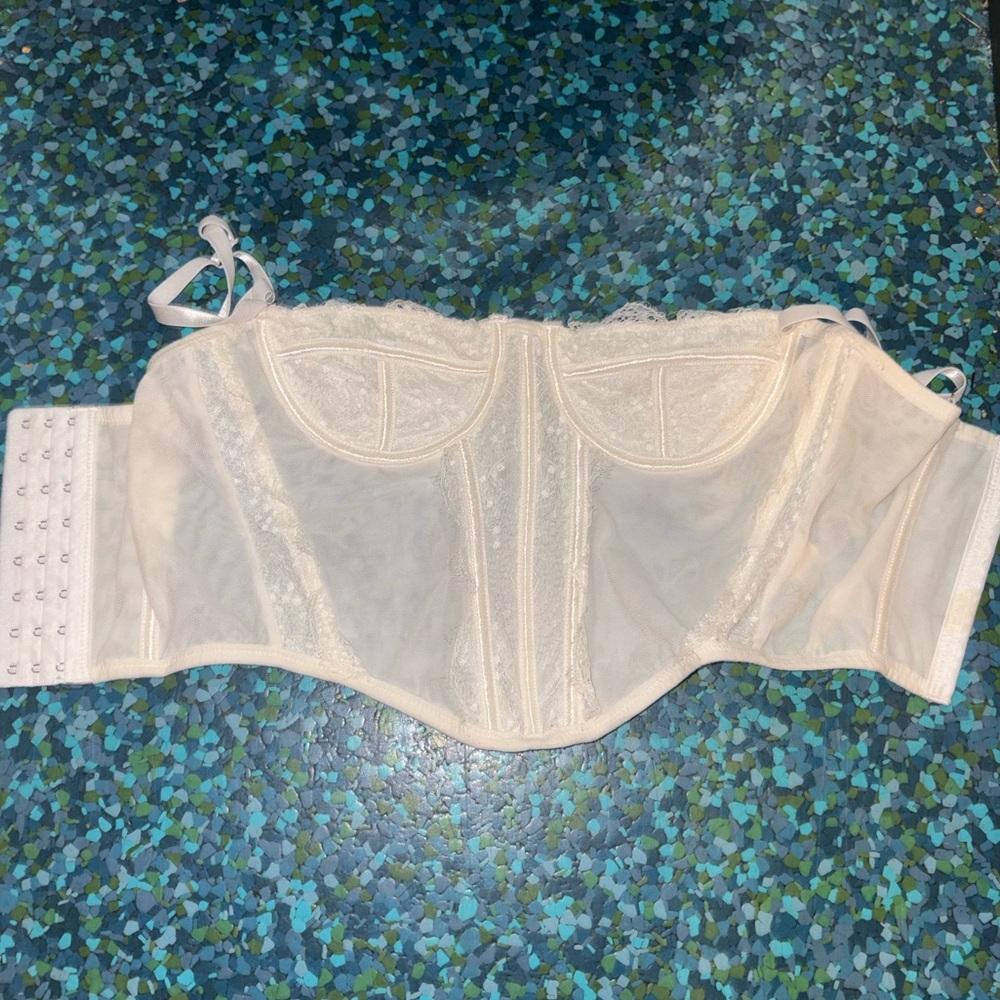 La Hearts Pacsun Sheer Ivory Bustier Going out top
